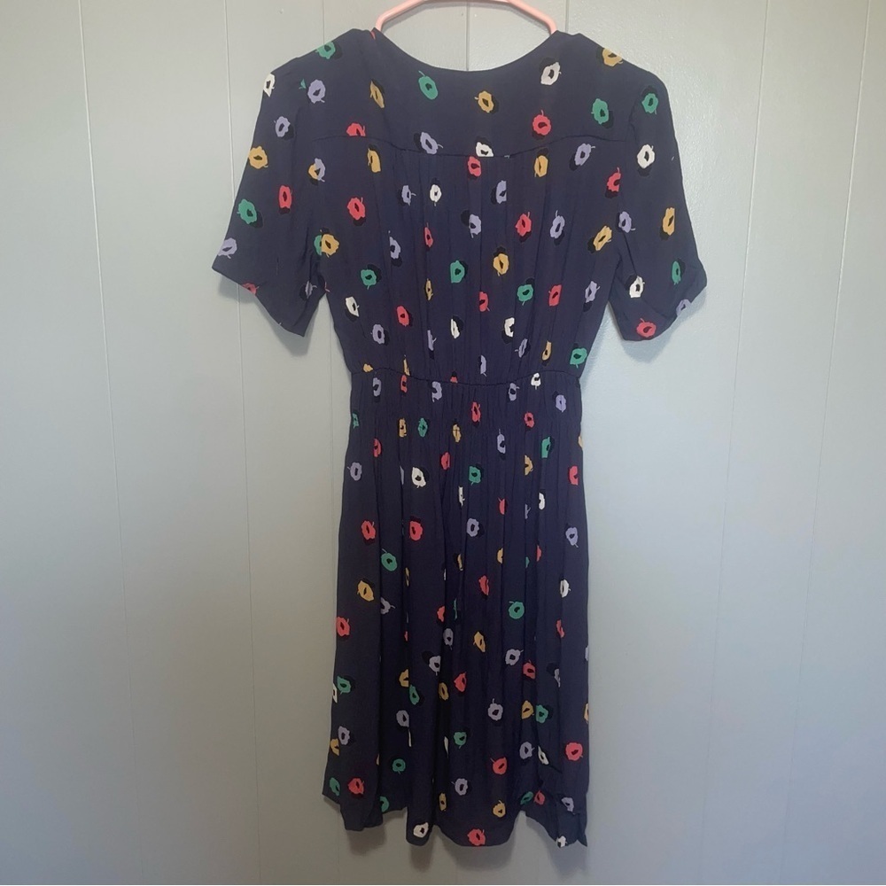 HD in Paris Anthropologie Felicity Crepe Fit Flare Abstract Poppy Print Dress 2 - Picture 5 of 8
